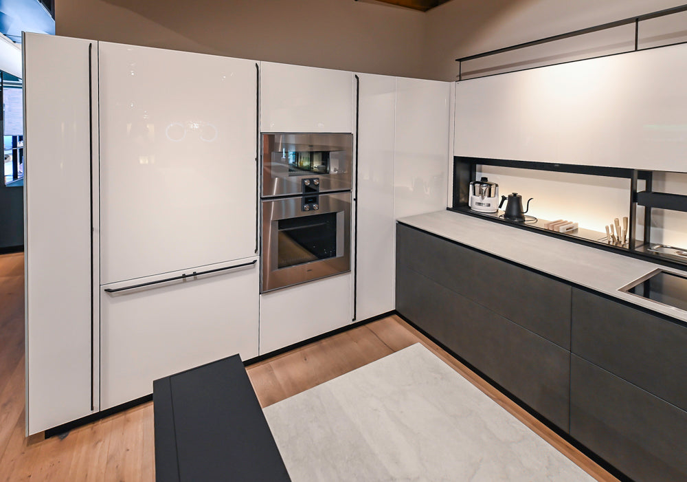 Valcucine Artematica Modern Showroom Kitchen with Island and Gaggenau Appliances