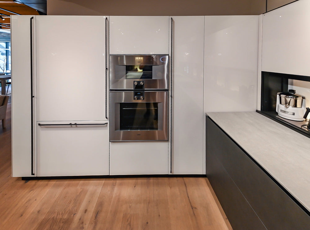 Valcucine Artematica Modern Showroom Kitchen with Island and Gaggenau Appliances