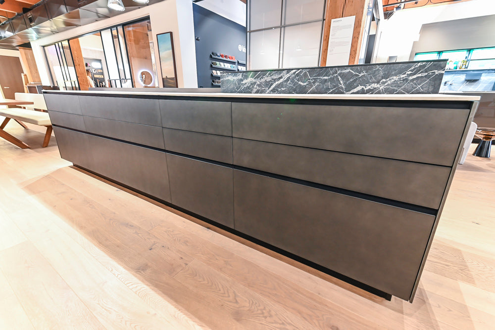 Valcucine Artematica Modern Showroom Kitchen with Island and Gaggenau Appliances