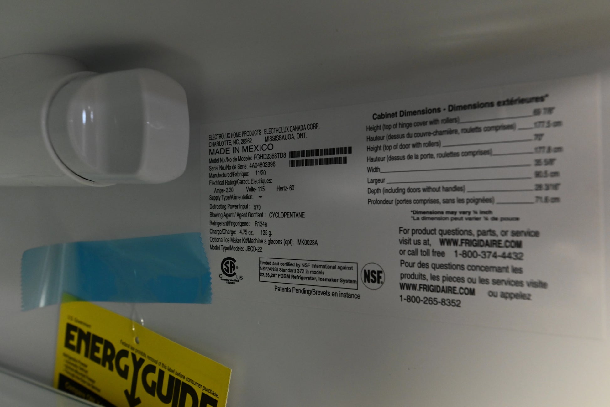 KitchenAid FGHD2368TD 36" Black Stainless Counter Depth French Door Refrigerator