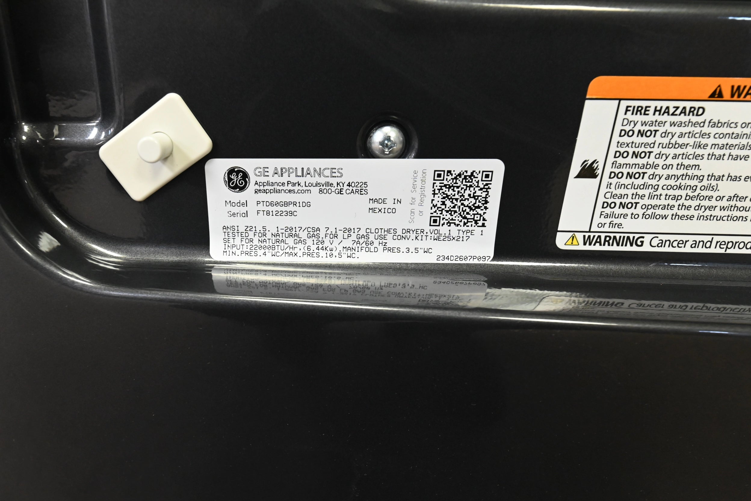 GE Profile PTD60GBPRDG 27" Diamond Gray Front Load Smart Gas Dryer