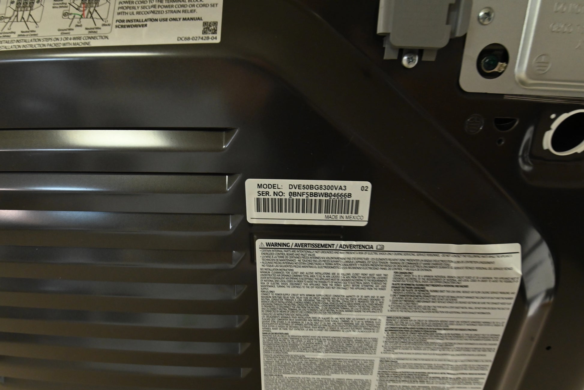 Samsung DVE50BG8300V 27" Black Smart Electric Dryer