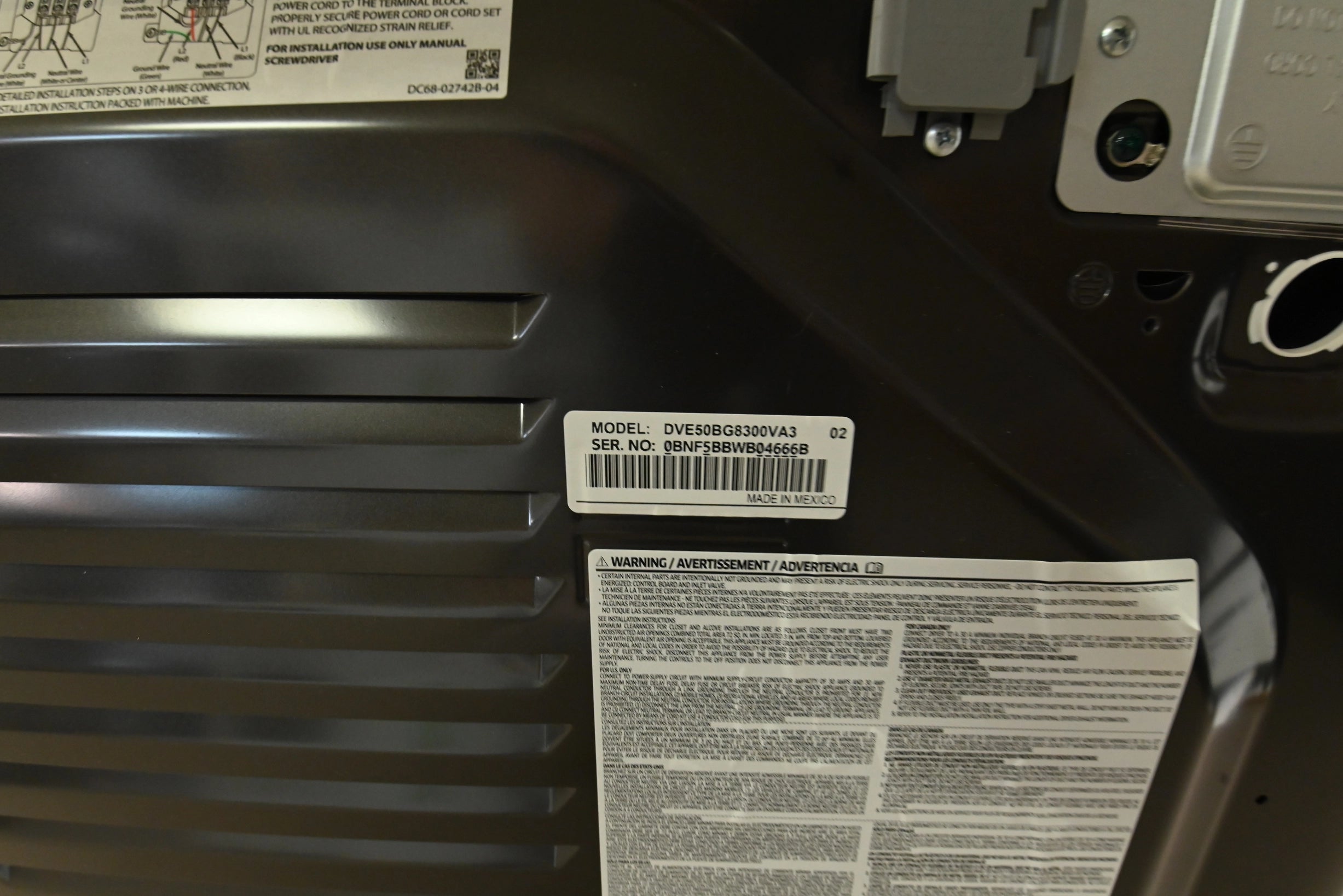 Samsung DVE50BG8300V 27" Black Smart Electric Dryer