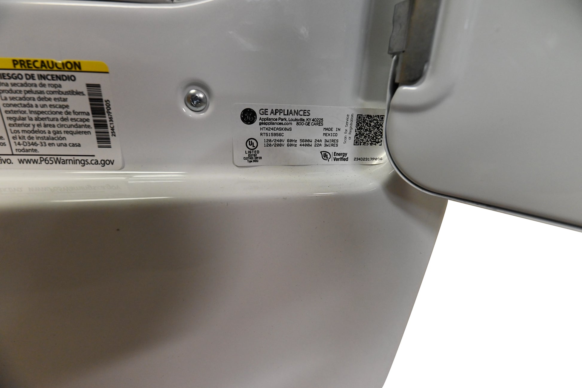 Hotpoint HTX24EASK0WS 27" White Front Load Electric Dryer