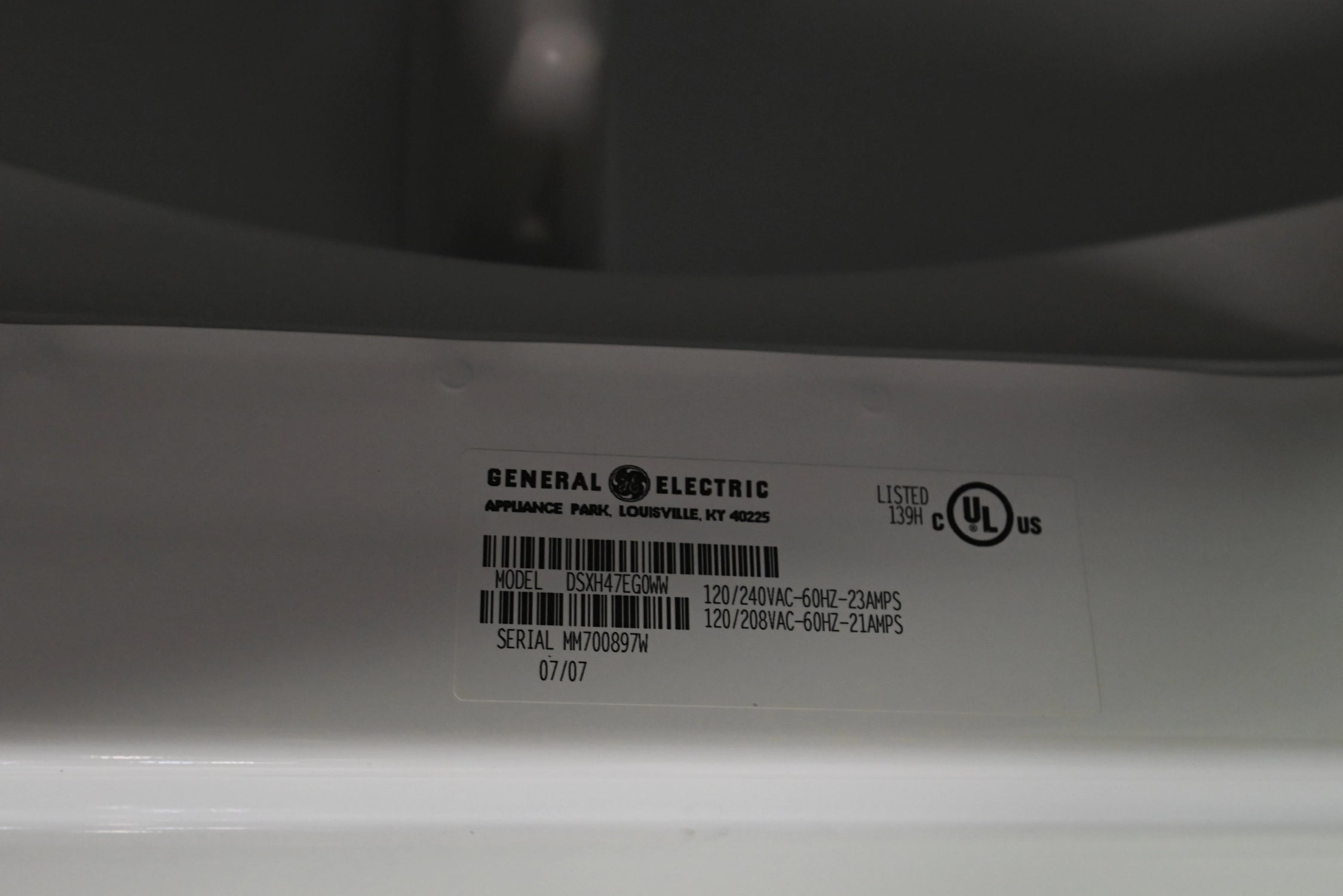 GE DSXH47EGWW 27" White Front Load Electric Dryer