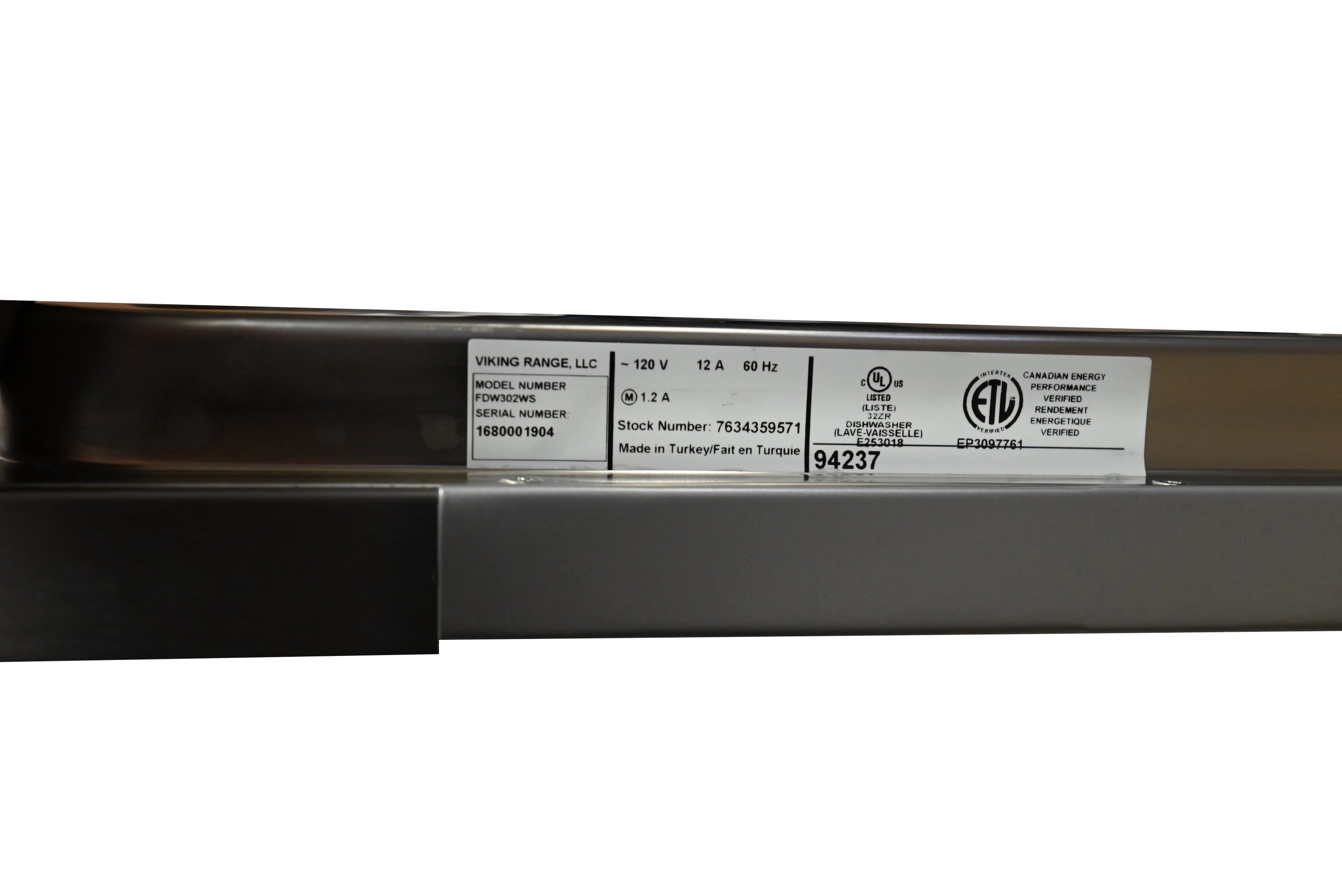 Viking FDW302WS 24" Panel Ready Fully Integrated Dishwasher