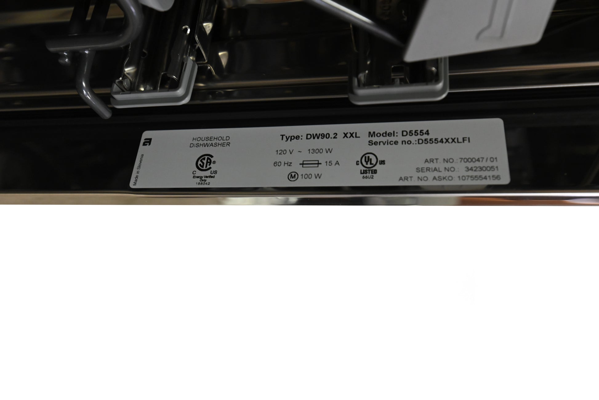 Asko D5554 XXLFI 24" Panel Ready Dishwasher