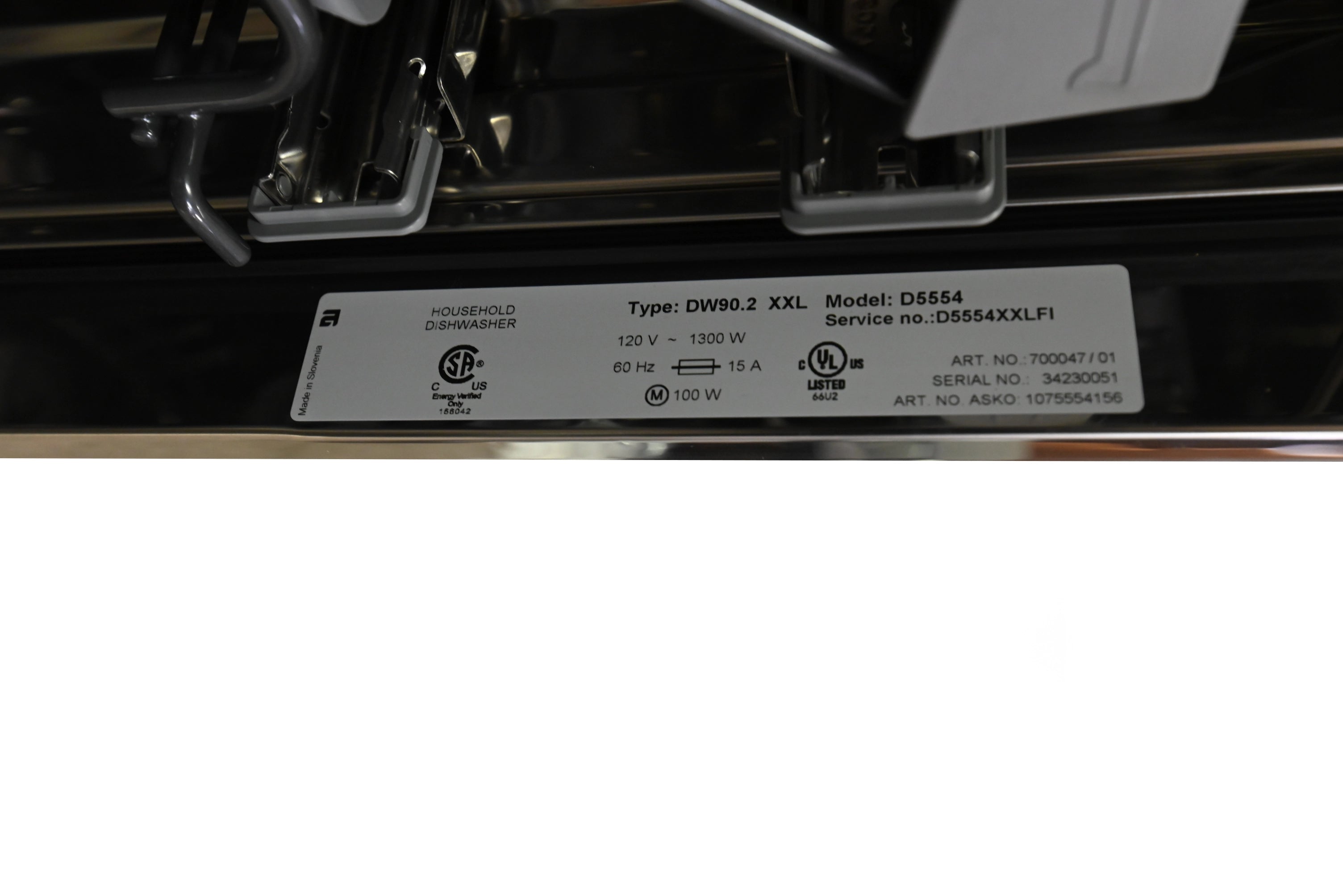 Asko D5554 XXLFI 24" Panel Ready Dishwasher