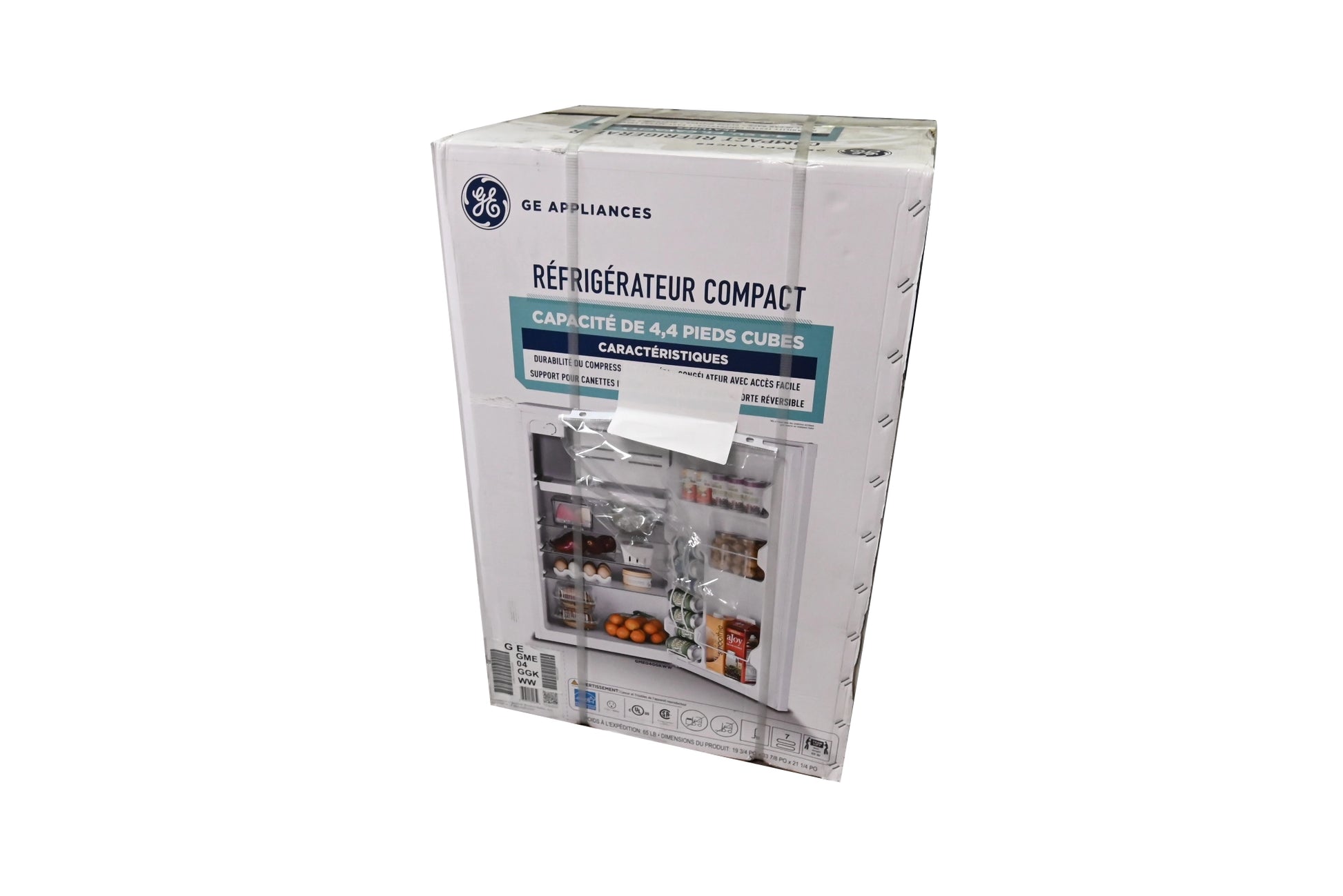 GE GME04GGKBWW 20" White Freestanding Compact Refrigerator