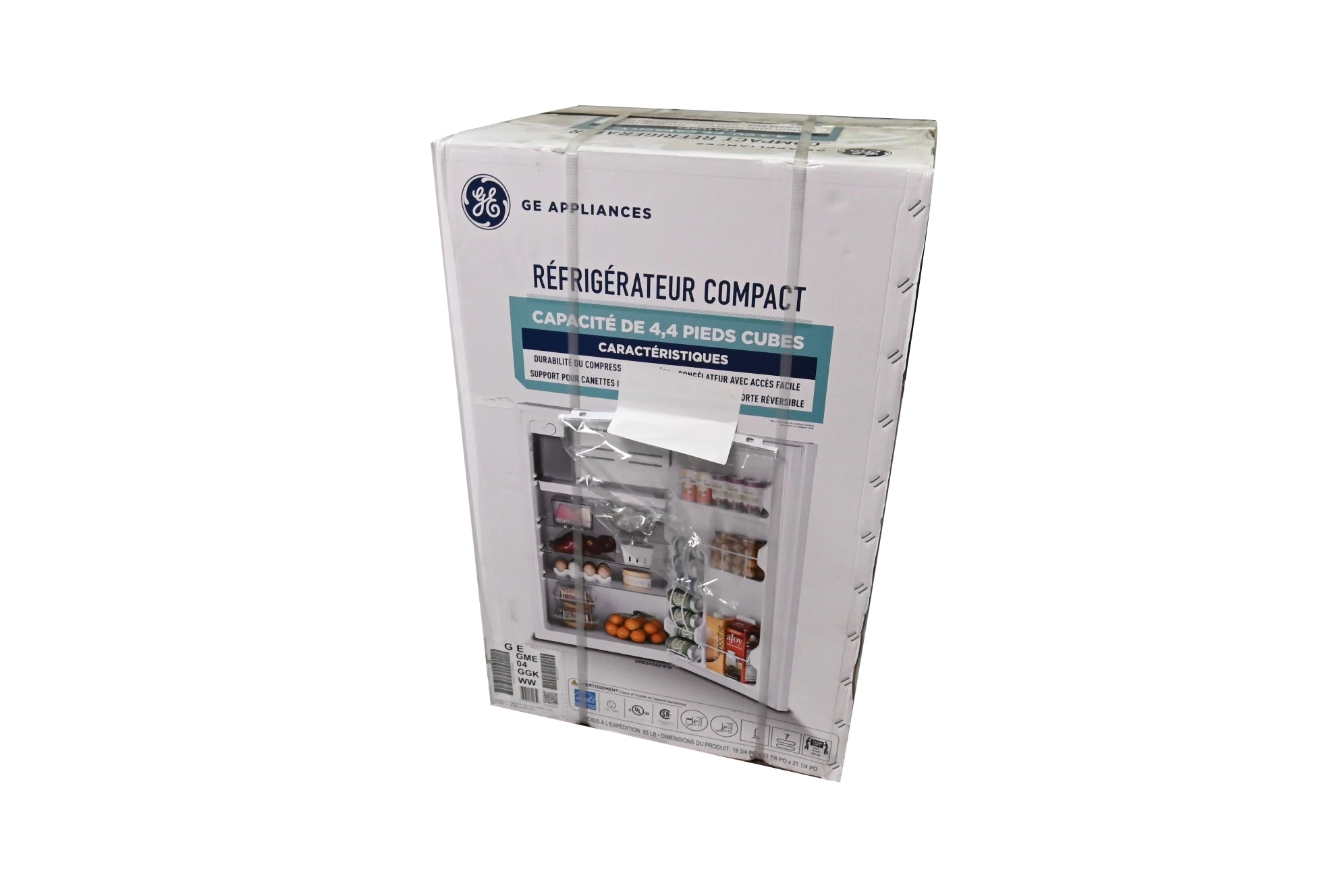 GE GME04GGKBWW 20" White Freestanding Compact Refrigerator