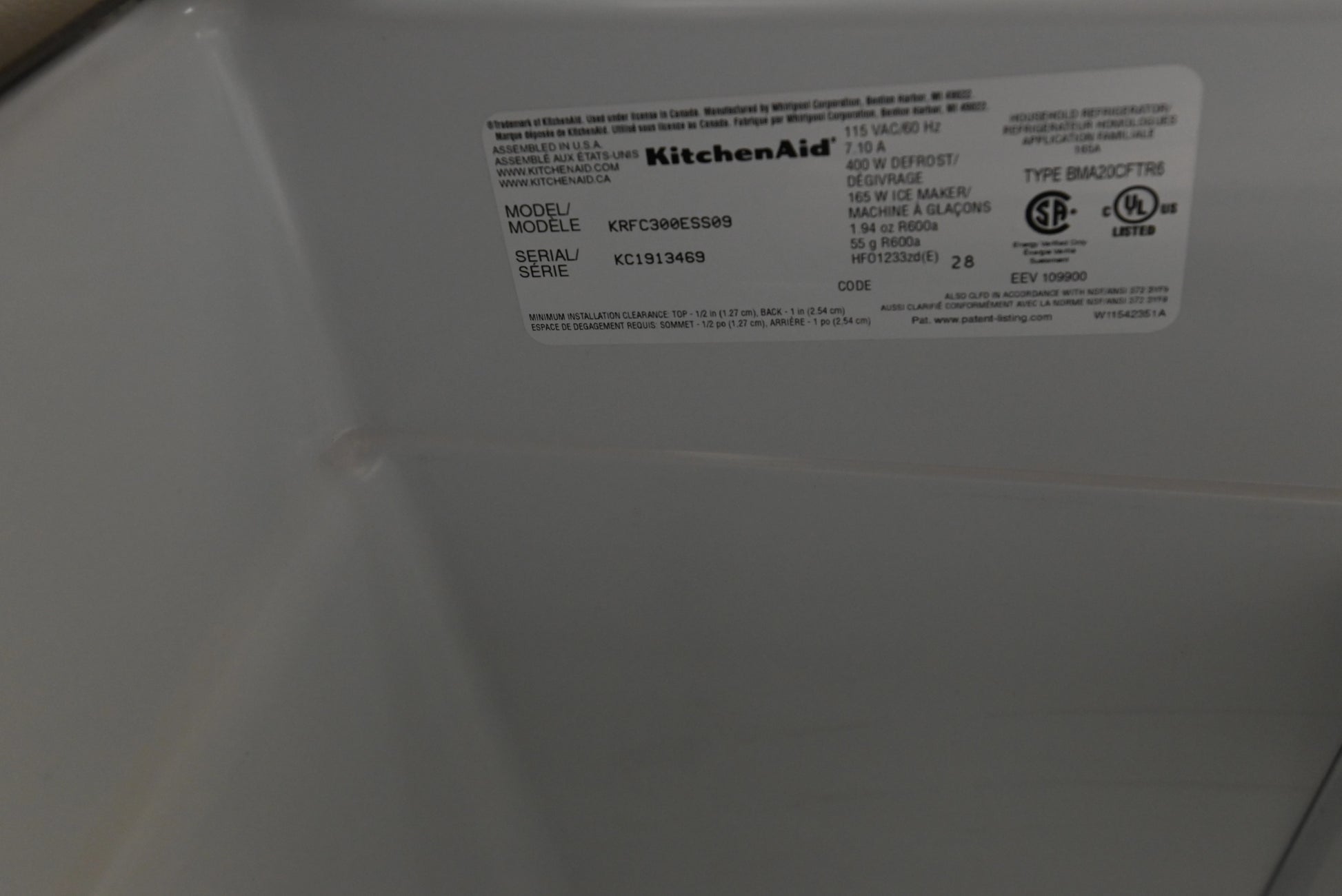 KitchenAid KRFC300ESS 36" Stainless Steel Counter Depth French Door Refrigerator