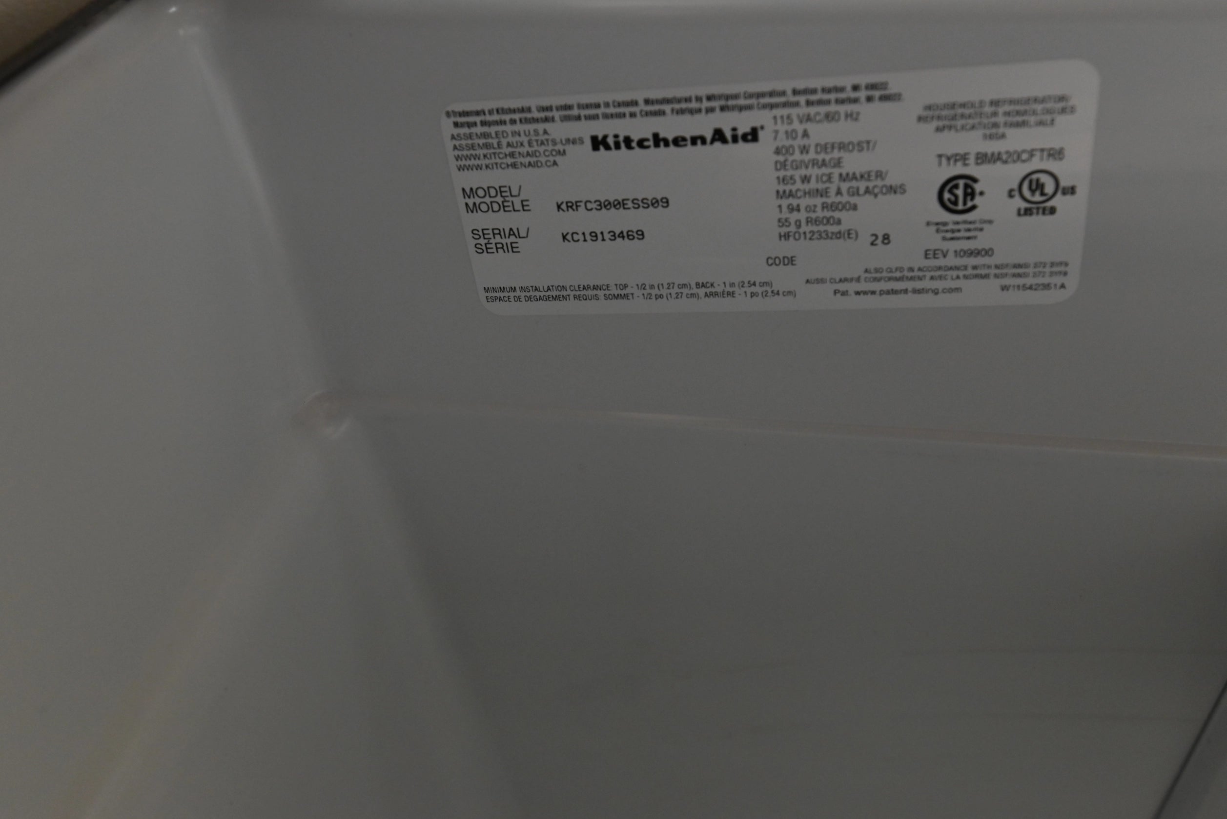 KitchenAid KRFC300ESS 36" Stainless Steel Counter Depth French Door Refrigerator