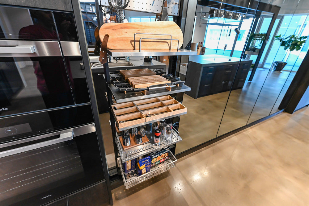 eggersmann Vancouver Oak Dark Brown Modern Kitchen with Double Stone Island & Miele Appliances