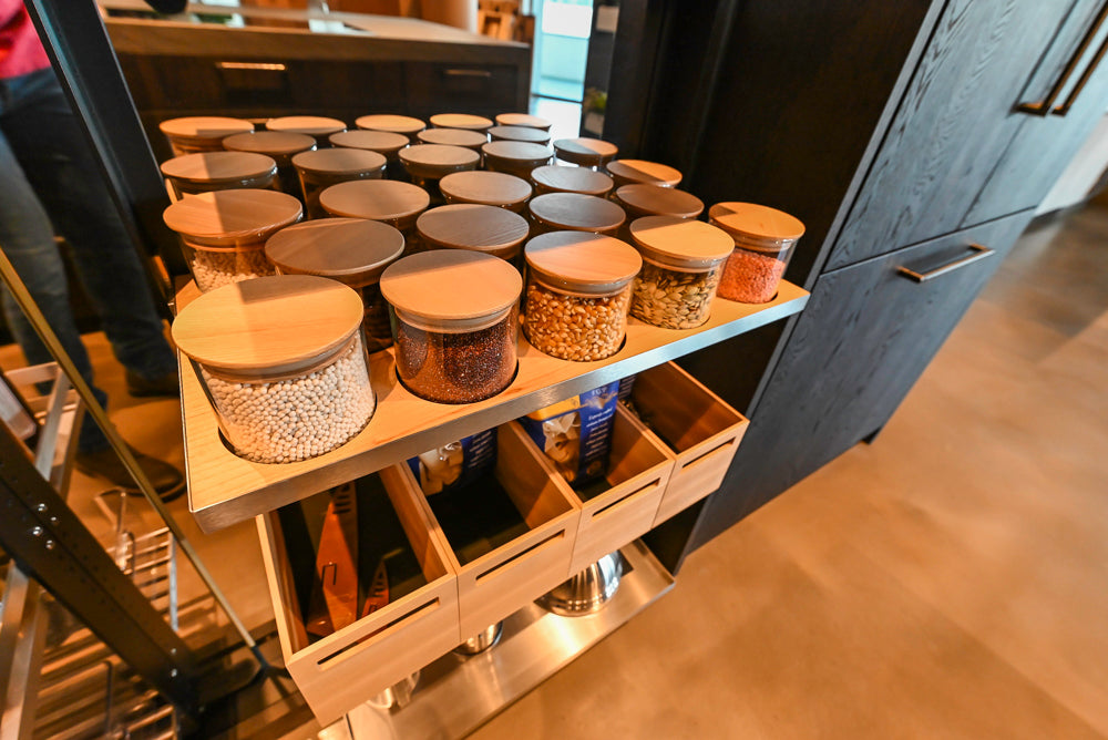 eggersmann Vancouver Oak Dark Brown Modern Kitchen with Double Stone Island & Miele Appliances