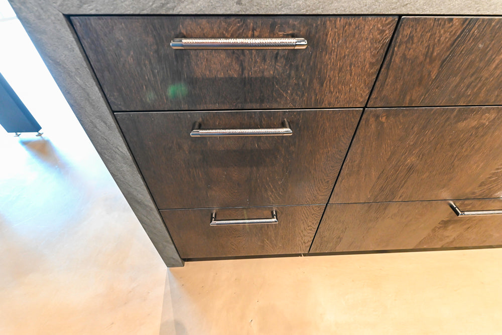 eggersmann Vancouver Oak Dark Brown Modern Kitchen with Double Stone Island & Miele Appliances