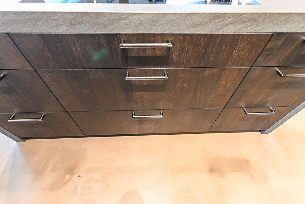 eggersmann Vancouver Oak Dark Brown Modern Kitchen with Double Stone Island & Miele Appliances