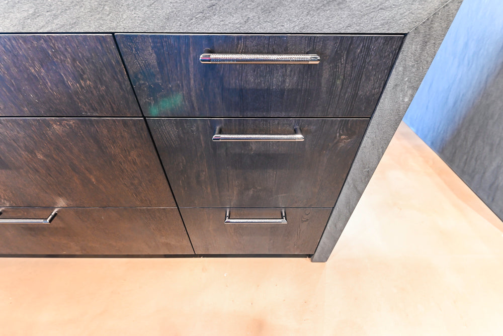 eggersmann Vancouver Oak Dark Brown Modern Kitchen with Double Stone Island & Miele Appliances