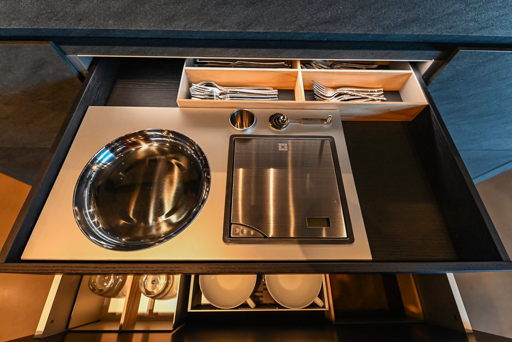 eggersmann Vancouver Oak Dark Brown Modern Kitchen with Double Stone Island & Miele Appliances