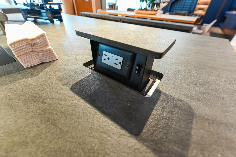 eggersmann Vancouver Oak Dark Brown Modern Kitchen with Double Stone Island & Miele Appliances