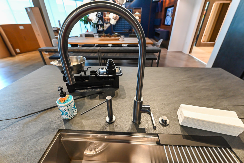 eggersmann Vancouver Oak Dark Brown Modern Kitchen with Double Stone Island & Miele Appliances