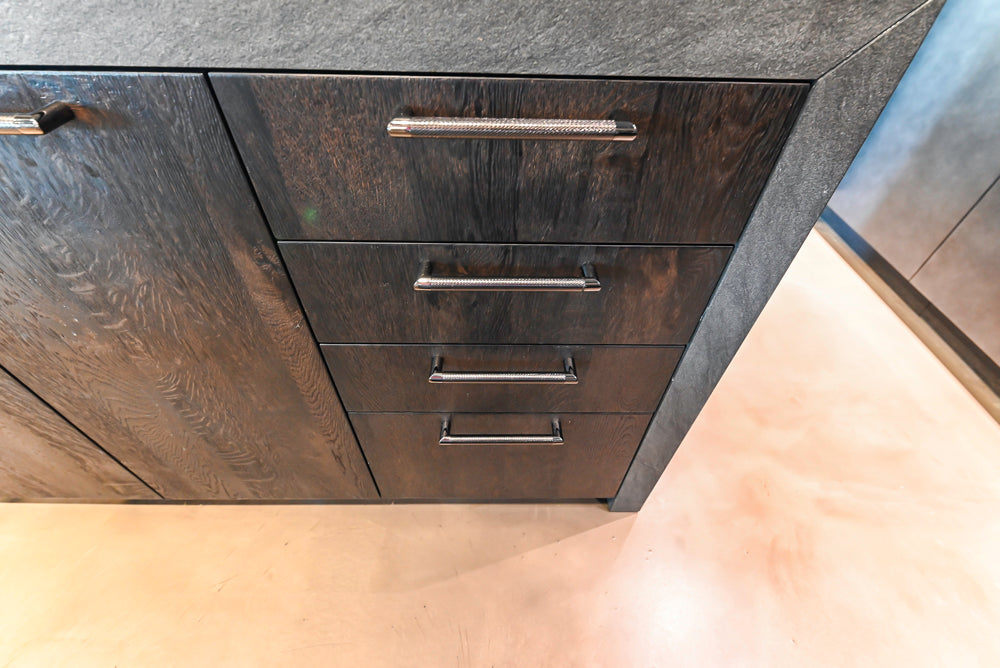 eggersmann Vancouver Oak Dark Brown Modern Kitchen with Double Stone Island & Miele Appliances