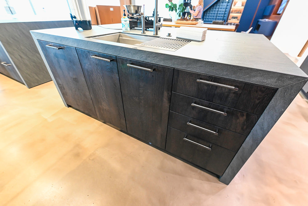 eggersmann Vancouver Oak Dark Brown Modern Kitchen with Double Stone Island & Miele Appliances