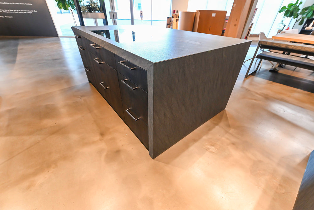 eggersmann Vancouver Oak Dark Brown Modern Kitchen with Double Stone Island & Miele Appliances