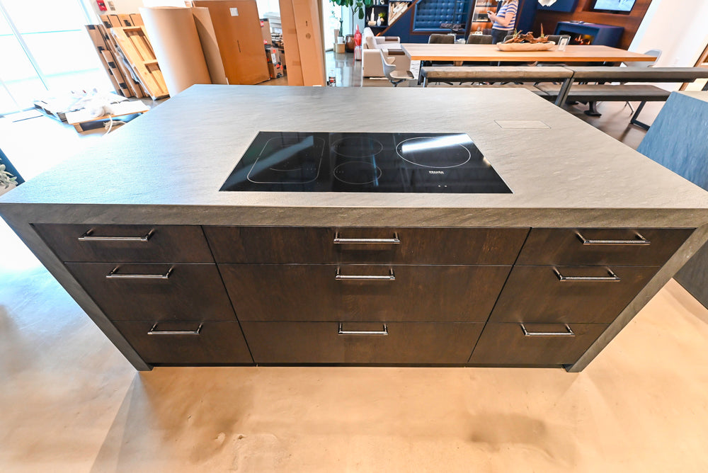 eggersmann Vancouver Oak Dark Brown Modern Kitchen with Double Stone Island & Miele Appliances