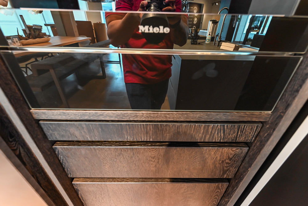 eggersmann Vancouver Oak Dark Brown Modern Kitchen with Double Stone Island & Miele Appliances