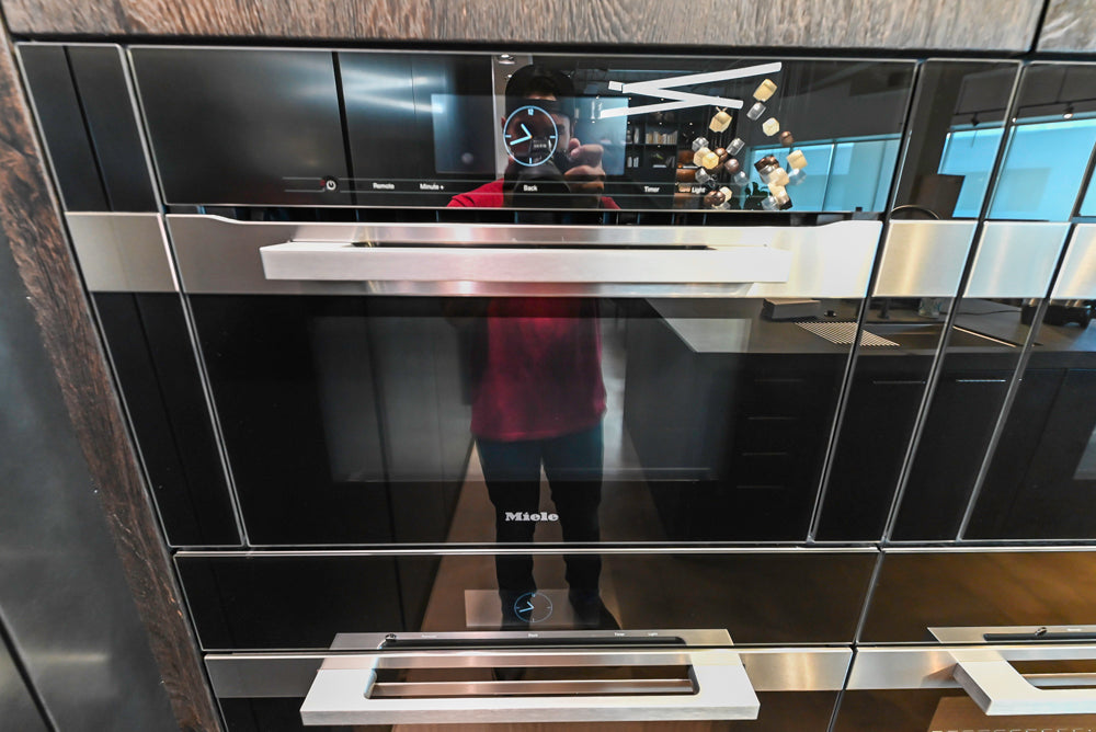 eggersmann Vancouver Oak Dark Brown Modern Kitchen with Double Stone Island & Miele Appliances