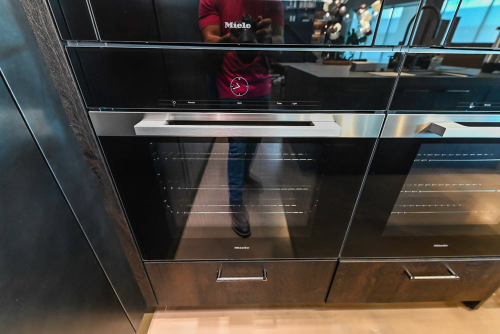 eggersmann Vancouver Oak Dark Brown Modern Kitchen with Double Stone Island & Miele Appliances