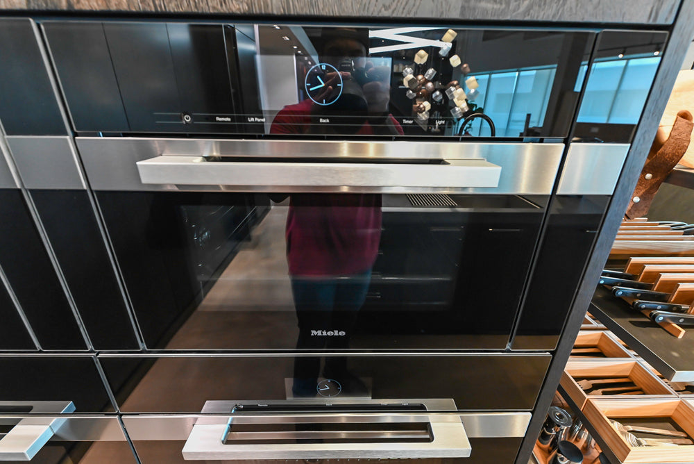 eggersmann Vancouver Oak Dark Brown Modern Kitchen with Double Stone Island & Miele Appliances