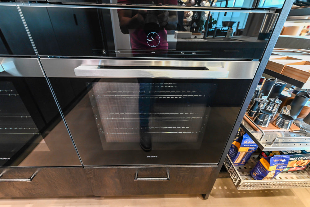 eggersmann Vancouver Oak Dark Brown Modern Kitchen with Double Stone Island & Miele Appliances