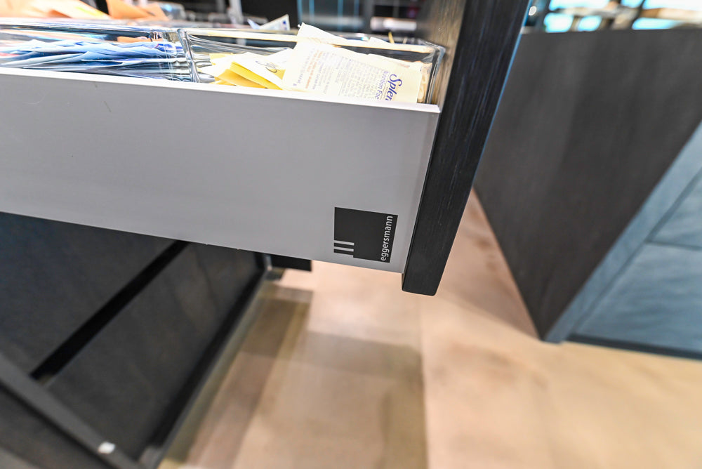 eggersmann Vancouver Oak Dark Brown Modern Kitchen with Double Stone Island & Miele Appliances