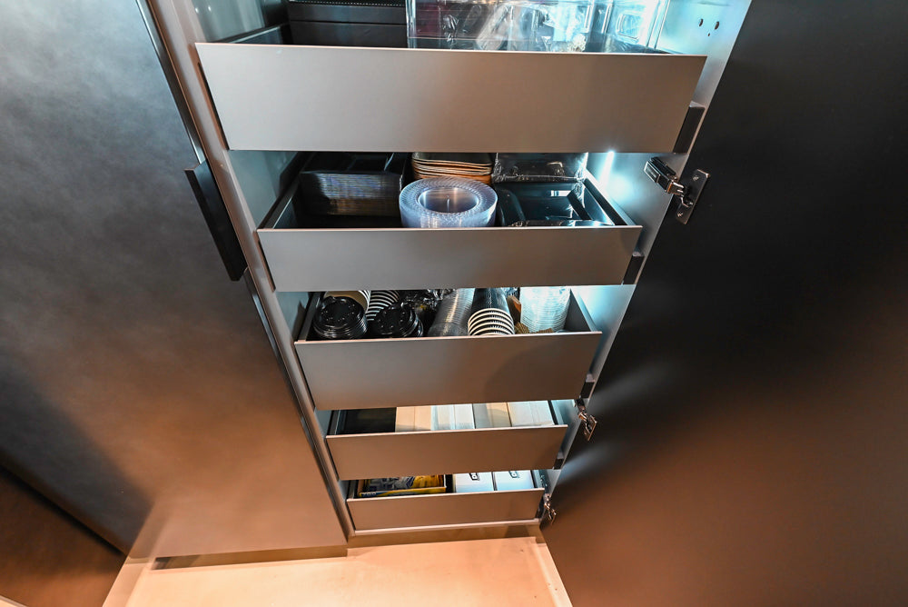 eggersmann Vancouver Oak Dark Brown Modern Kitchen with Double Stone Island & Miele Appliances