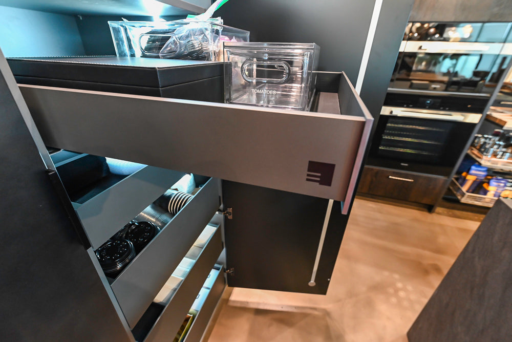eggersmann Vancouver Oak Dark Brown Modern Kitchen with Double Stone Island & Miele Appliances