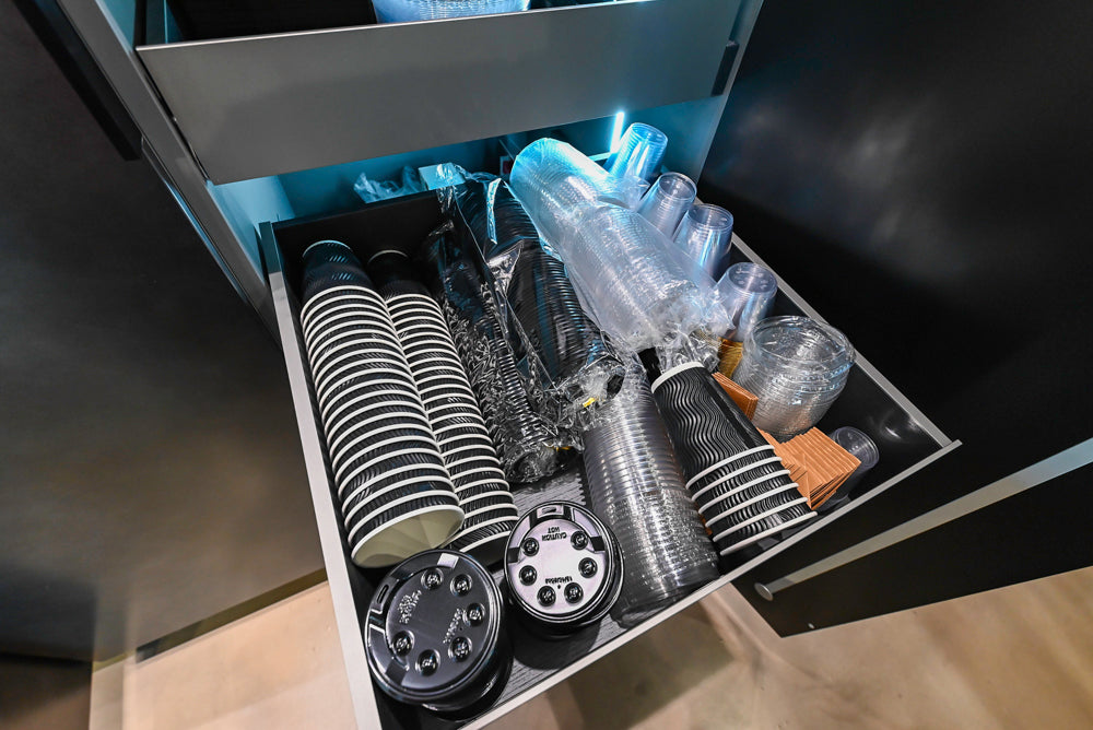 eggersmann Vancouver Oak Dark Brown Modern Kitchen with Double Stone Island & Miele Appliances