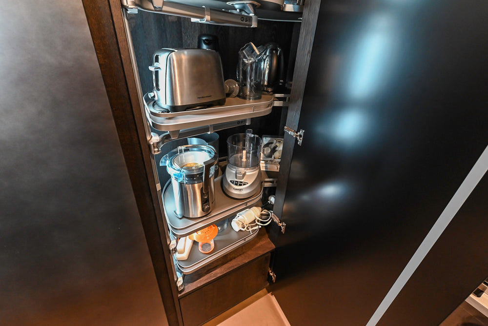 eggersmann Vancouver Oak Dark Brown Modern Kitchen with Double Stone Island & Miele Appliances