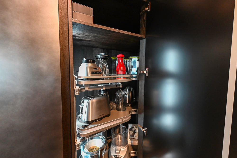 eggersmann Vancouver Oak Dark Brown Modern Kitchen with Double Stone Island & Miele Appliances