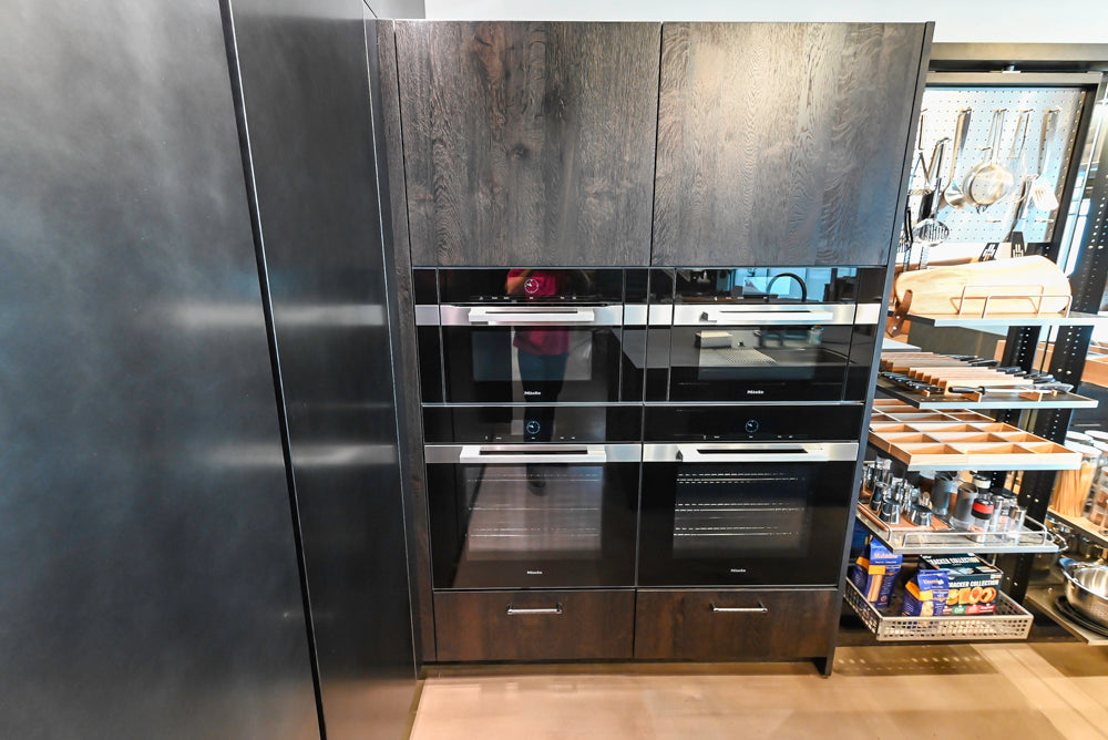 eggersmann Vancouver Oak Dark Brown Modern Kitchen with Double Stone Island & Miele Appliances
