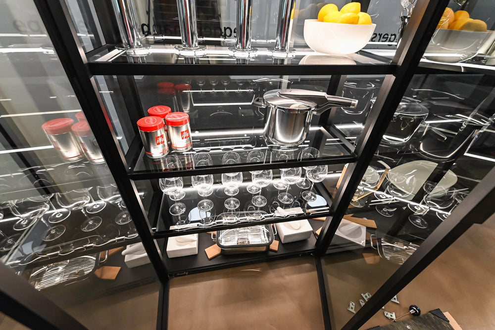 eggersmann USA Glass Display Cabinet and Shelving System