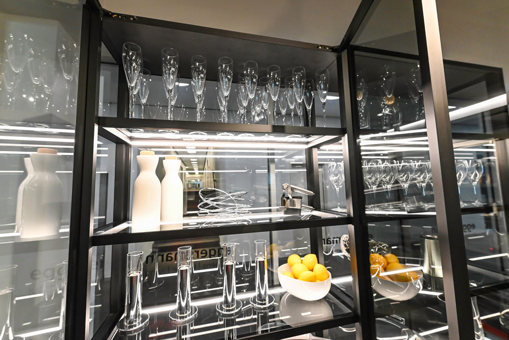 eggersmann USA Glass Display Cabinet and Shelving System