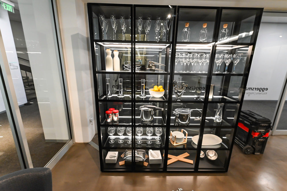 eggersmann USA Glass Display Cabinet and Shelving System