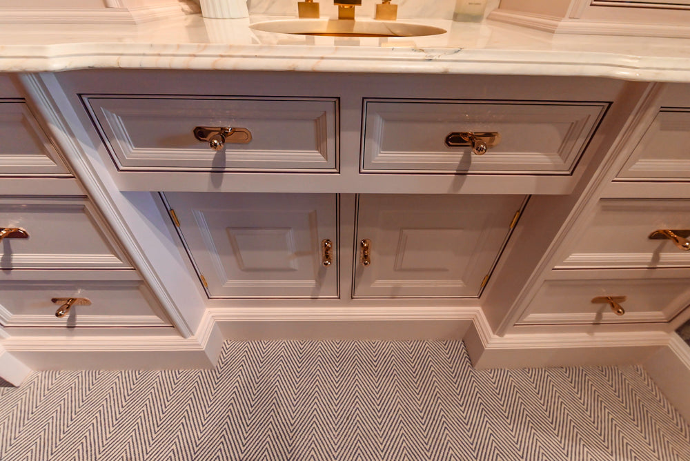 Christopher Peacock Traditional Purple Lacquered and Wooden Wardrobe Closet with Marble Vanity