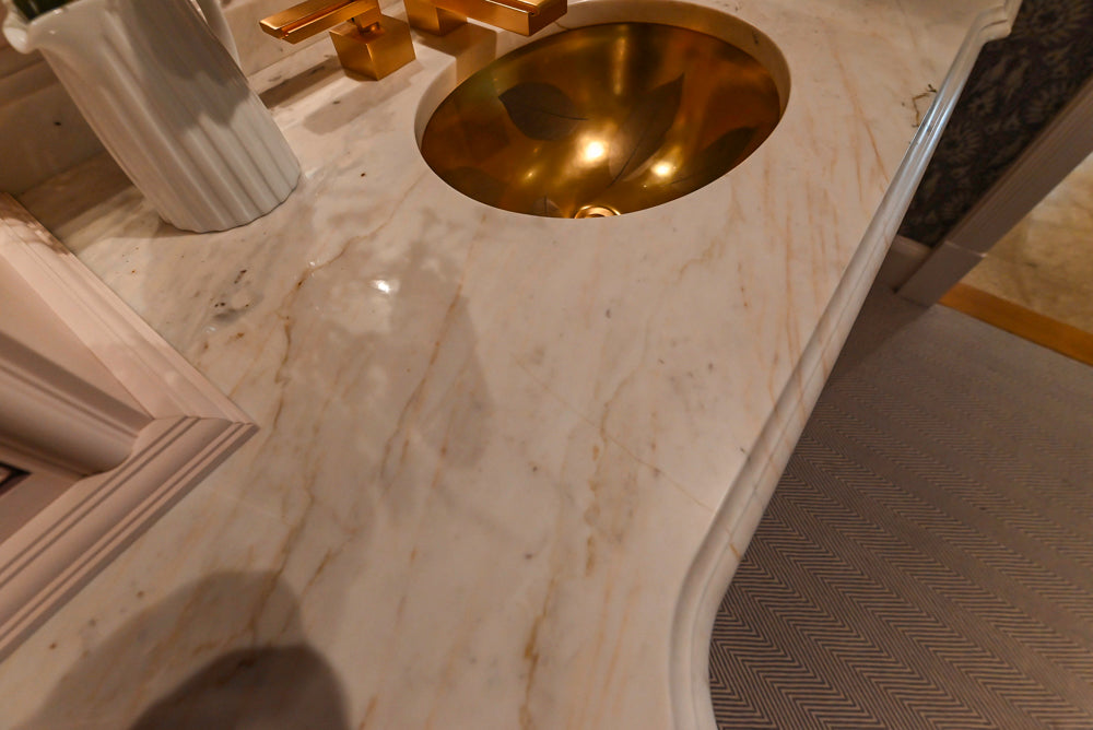 Christopher Peacock Traditional Purple Lacquered and Wooden Wardrobe Closet with Marble Vanity