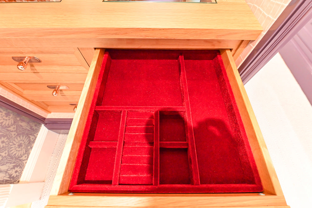 Christopher Peacock Traditional Purple Lacquered and Wooden Wardrobe Closet with Marble Vanity