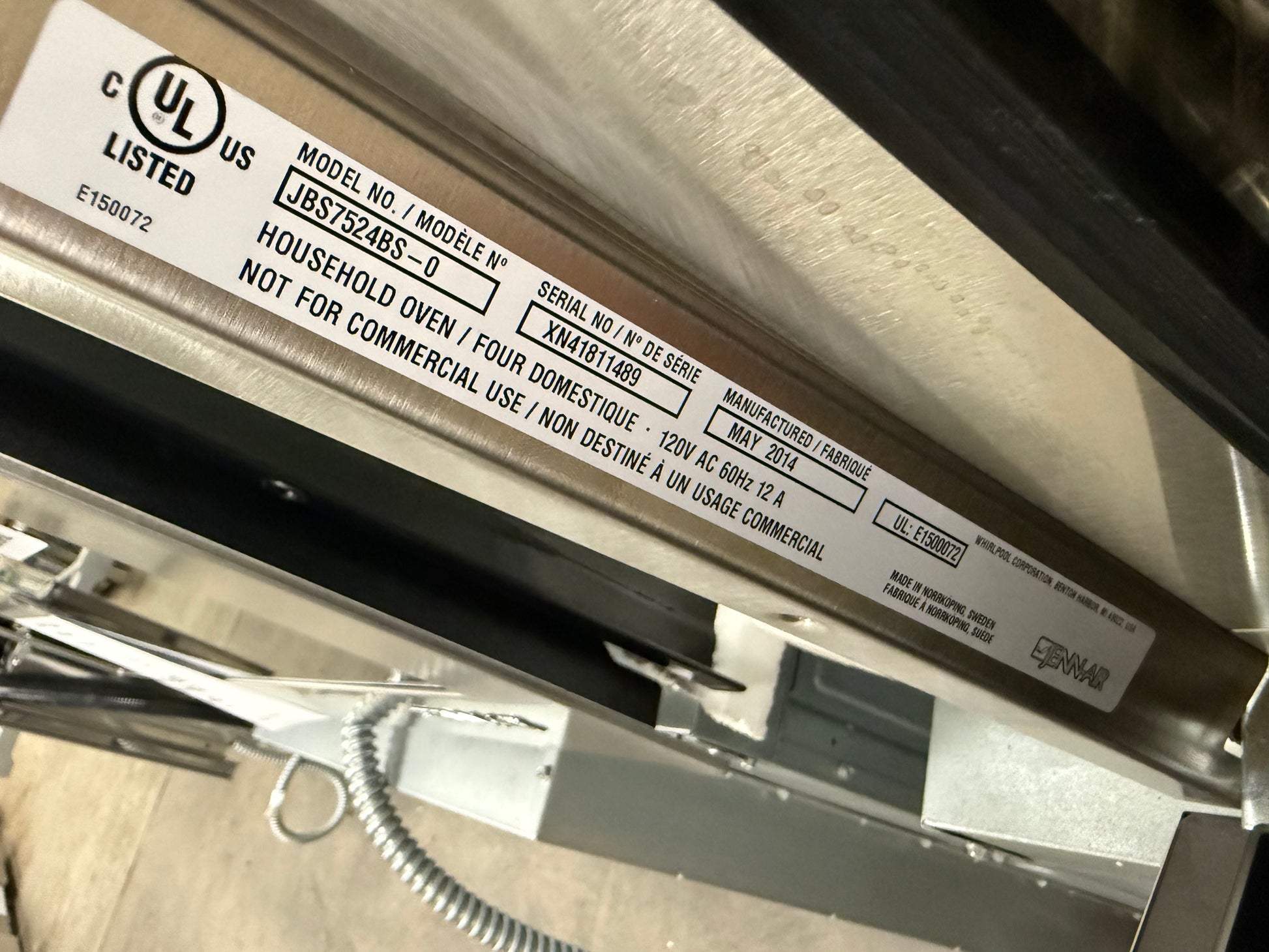 JennAir JBS7524BS 24" Stainless Steel Electric Steam Oven, 2014, Showroom Display Model