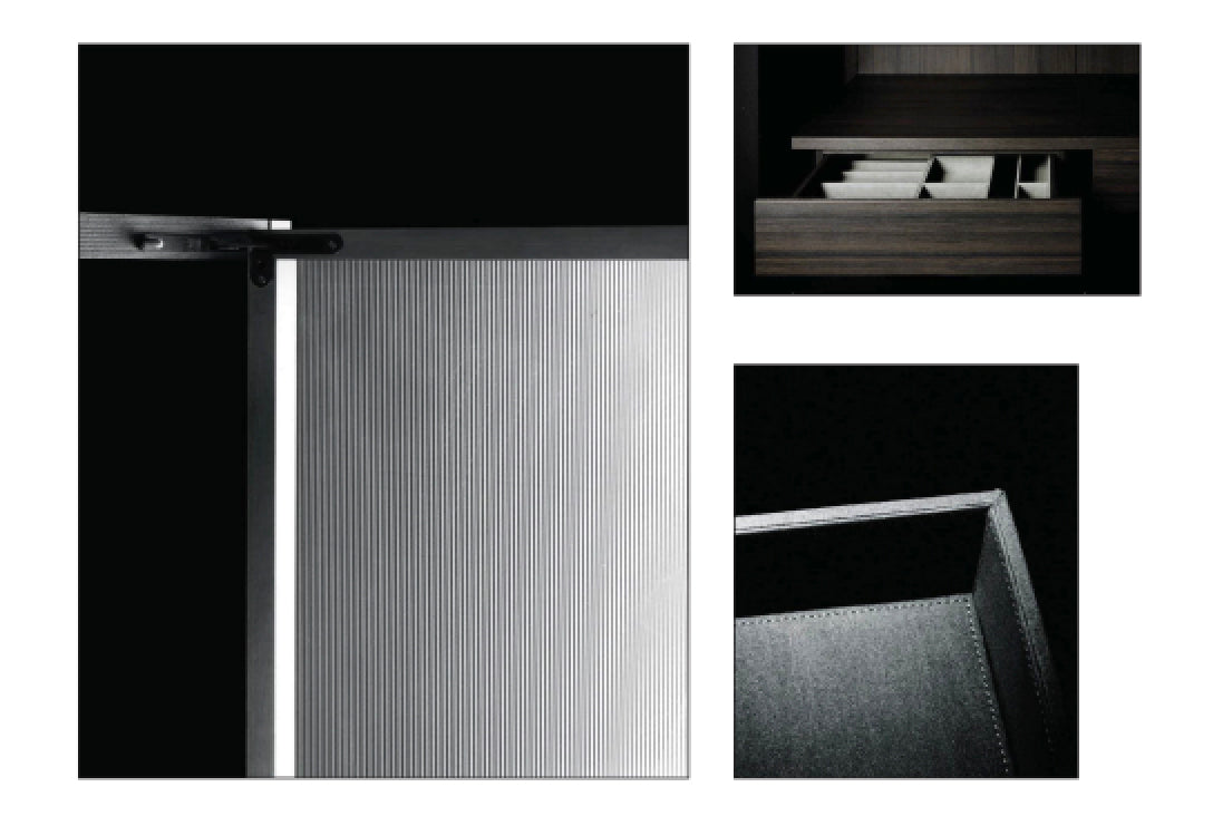 Boffi Antibes Bronz 17 Glass Storage System with Aluminum Bronze Frame