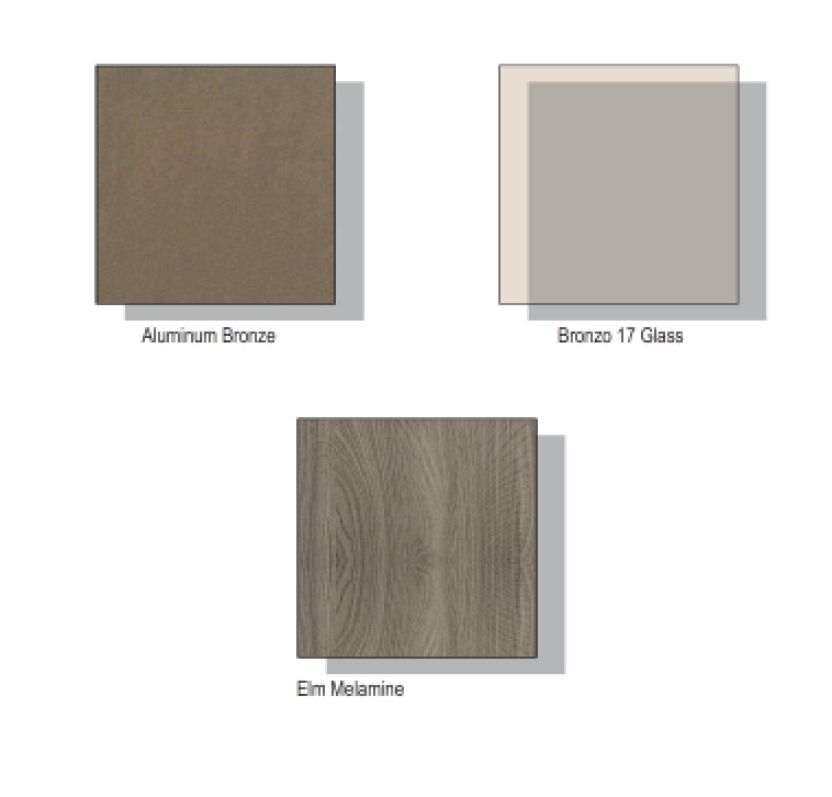 Boffi Antibes Bronz 17 Glass Storage System with Aluminum Bronze Frame