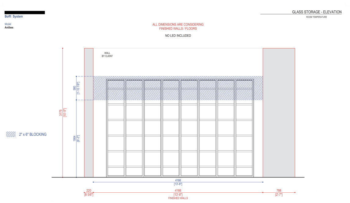 Boffi Antibes Bronz 17 Glass Storage System with Aluminum Bronze Frame